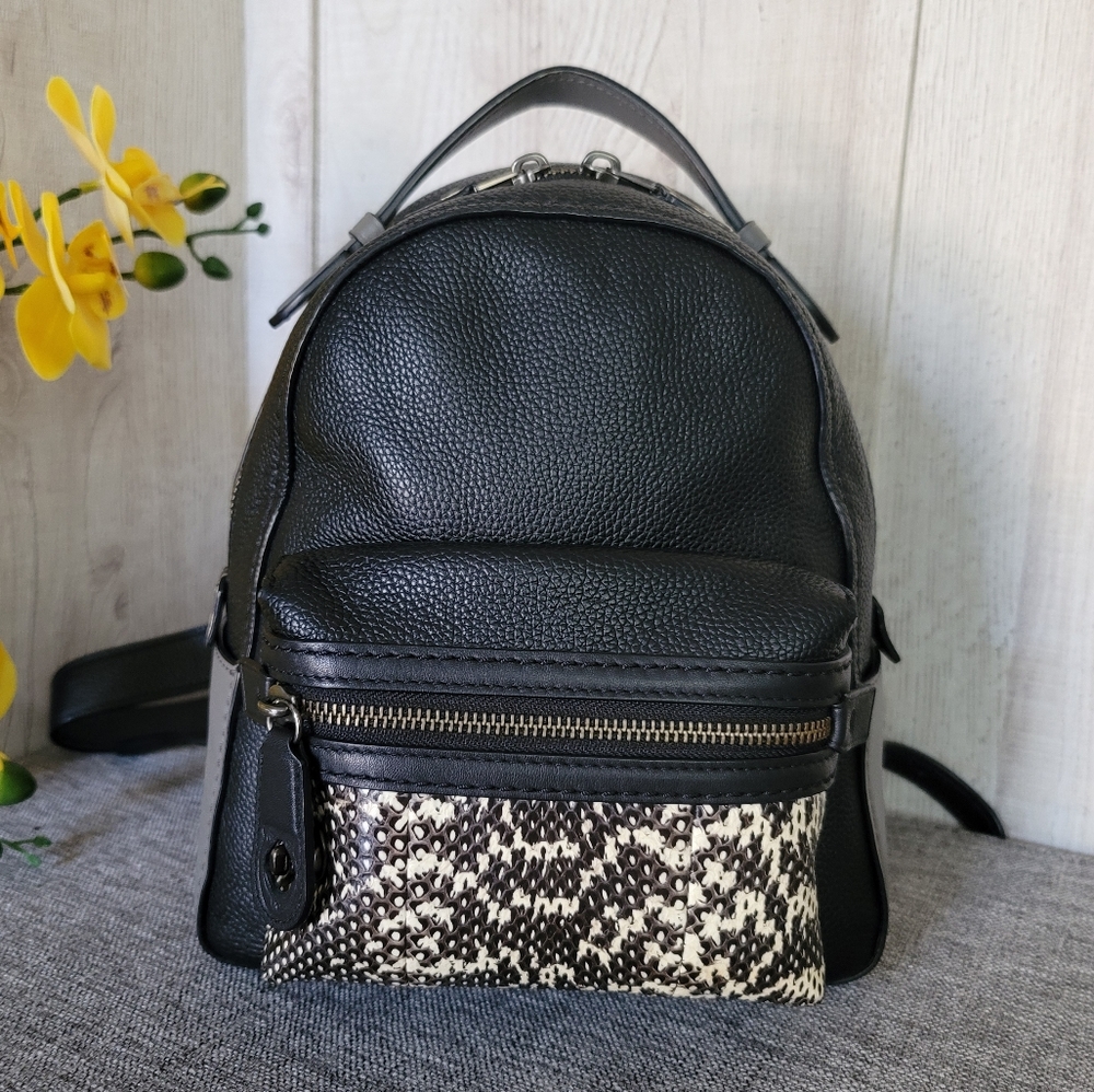 Coach Mini Campus Exotic Snakeskin Colorblock backpack